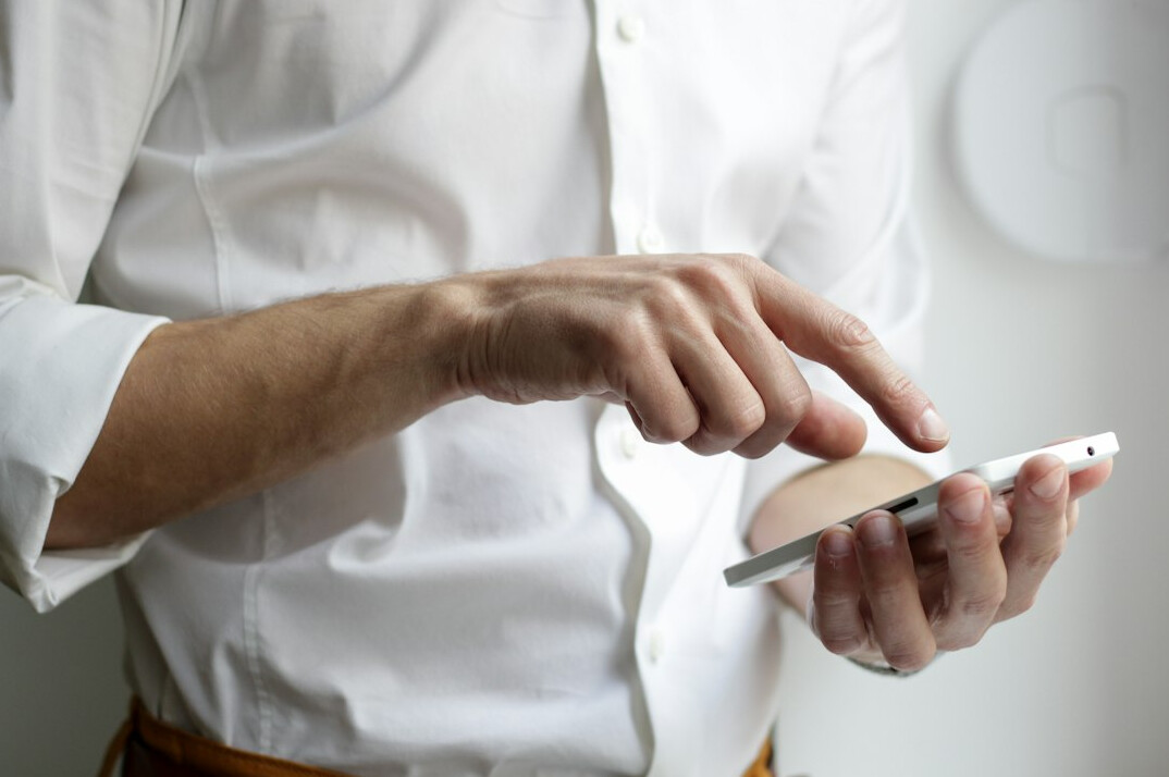person using smartphone app